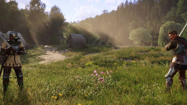 Henry faces off against a foe in a cinematic shot from Kingdom Come: Deliverance II.